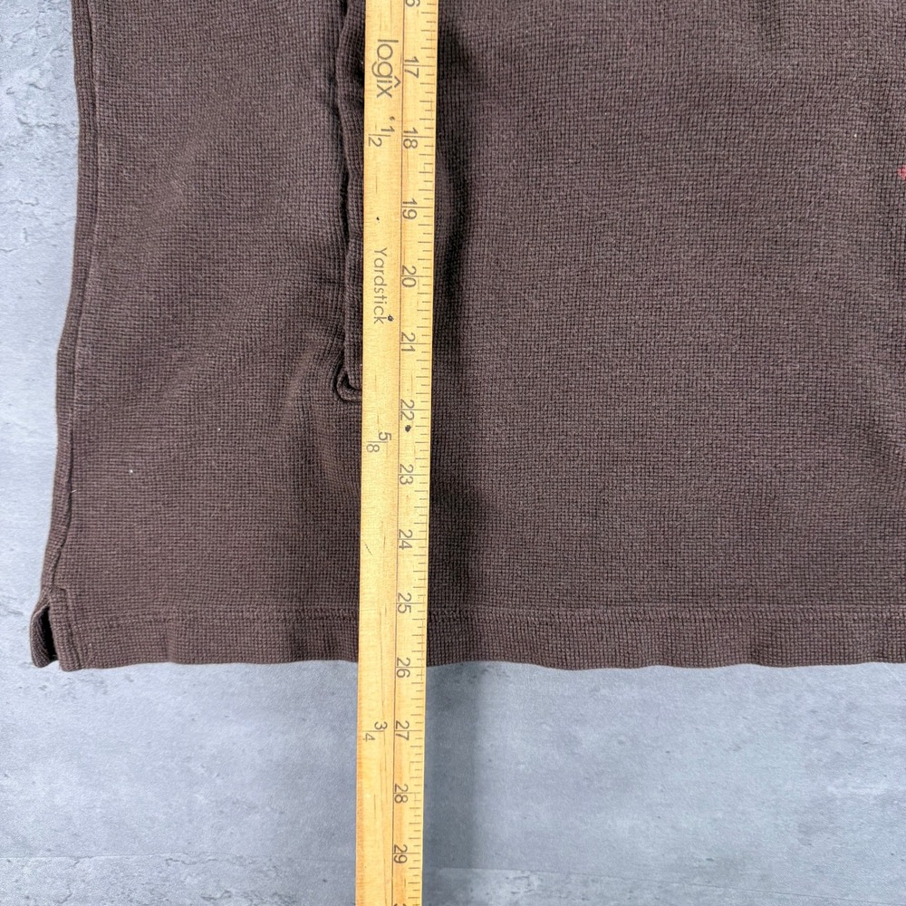 Carhartt 1/4 Zip Pullover Mens Medium Brown Waffle‎ Knit Workwear Sweater K346 - Picture 6 of 9